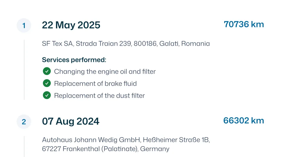 Maintenance history